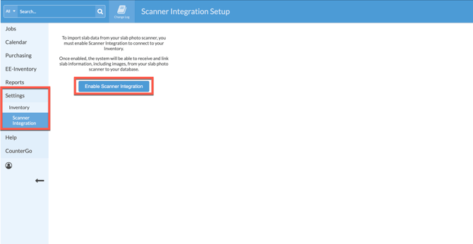 enable slab scanner integration in Legacy Inventory