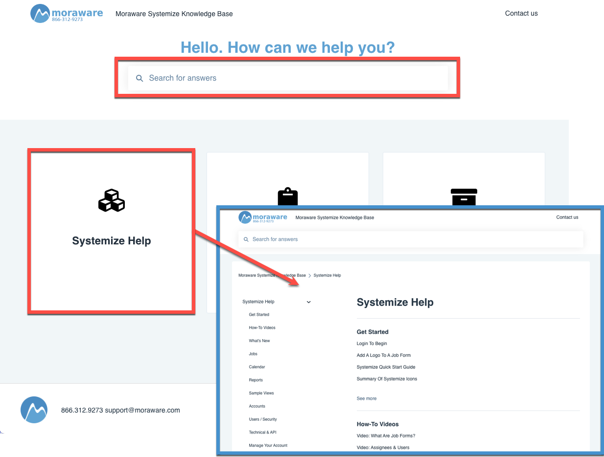 find help articles and videos in the systemize knowledge base