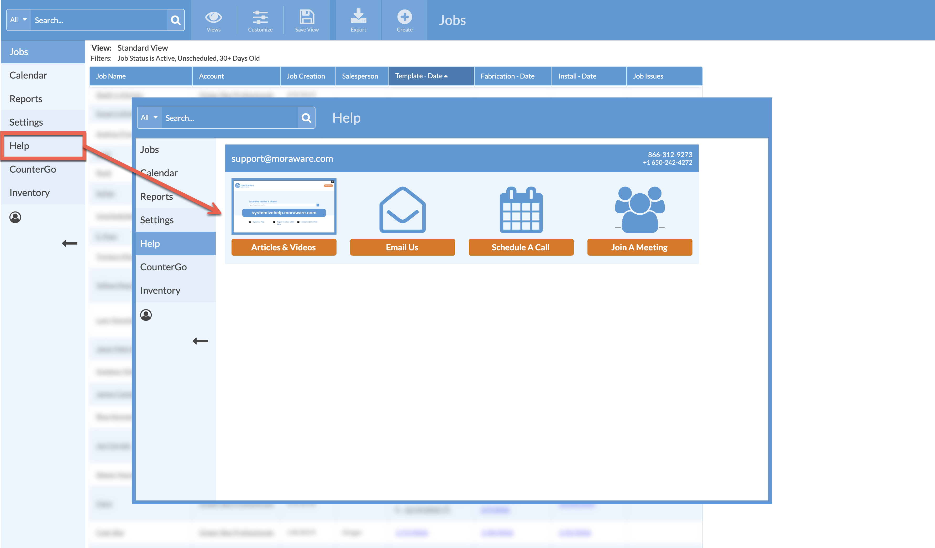 systemize help center in a database