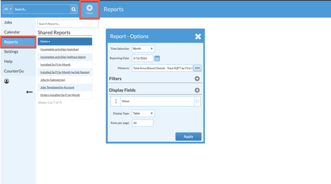 sample options for a systemize report