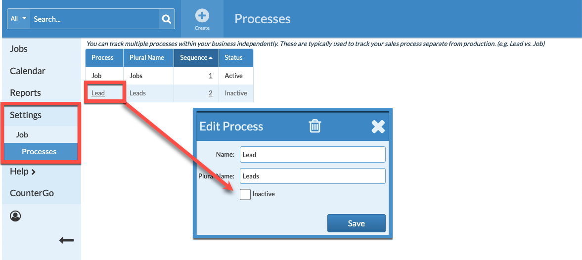 activate the leads process in systemize